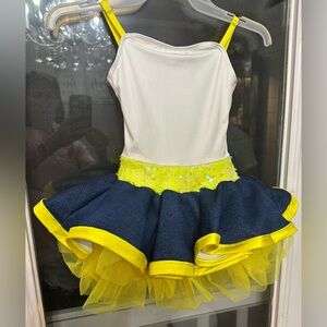 Weissman Yellow and Navy Kids Dance Costume